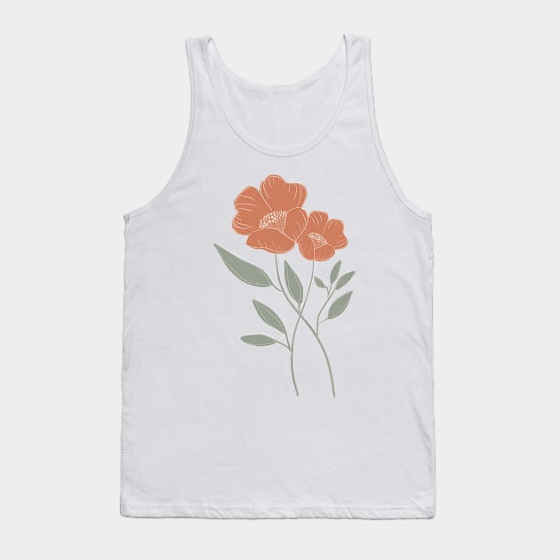 boho aesthetic simple poppy flower bouquet Tank Top by andienoelm